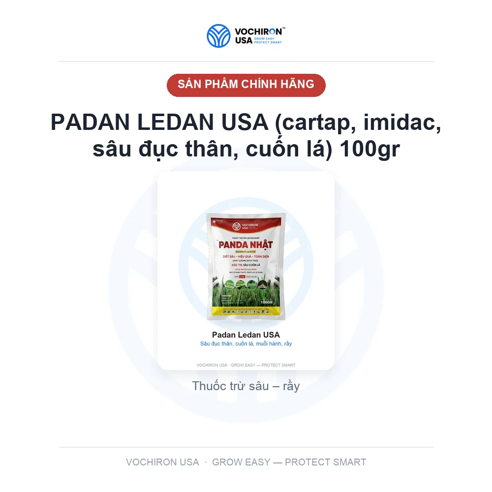PADAN LEDAN USA (cartap, imidac, sâu đục thân, cuốn lá) 100gr — slide 1