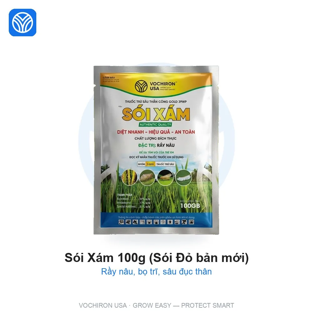 VCR SÓI XÁM 100g Sói đỏ bản mới ( sâu đục thân, rầy nâu)